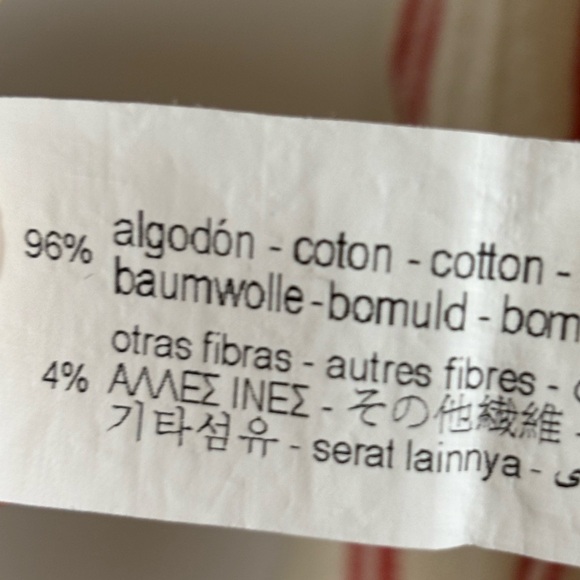 Zara Red Cream Striped Button Down Shirt- S - Picture 10 of 11